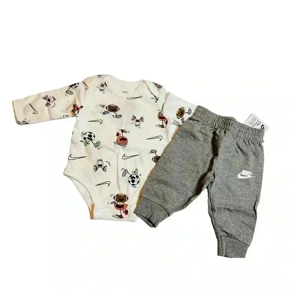 Nike Baby Boy's  Long Sleeve Bodysuit & Joggers Set Size 3 Months